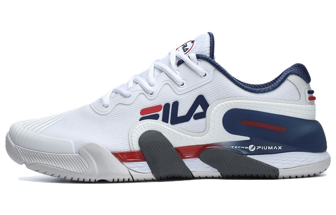 FILA Fila POTENZA mesh fabric, comfortable, non-slip, wear-resistant, breathable and supportive, low-top tennis shoes, men's white and blue