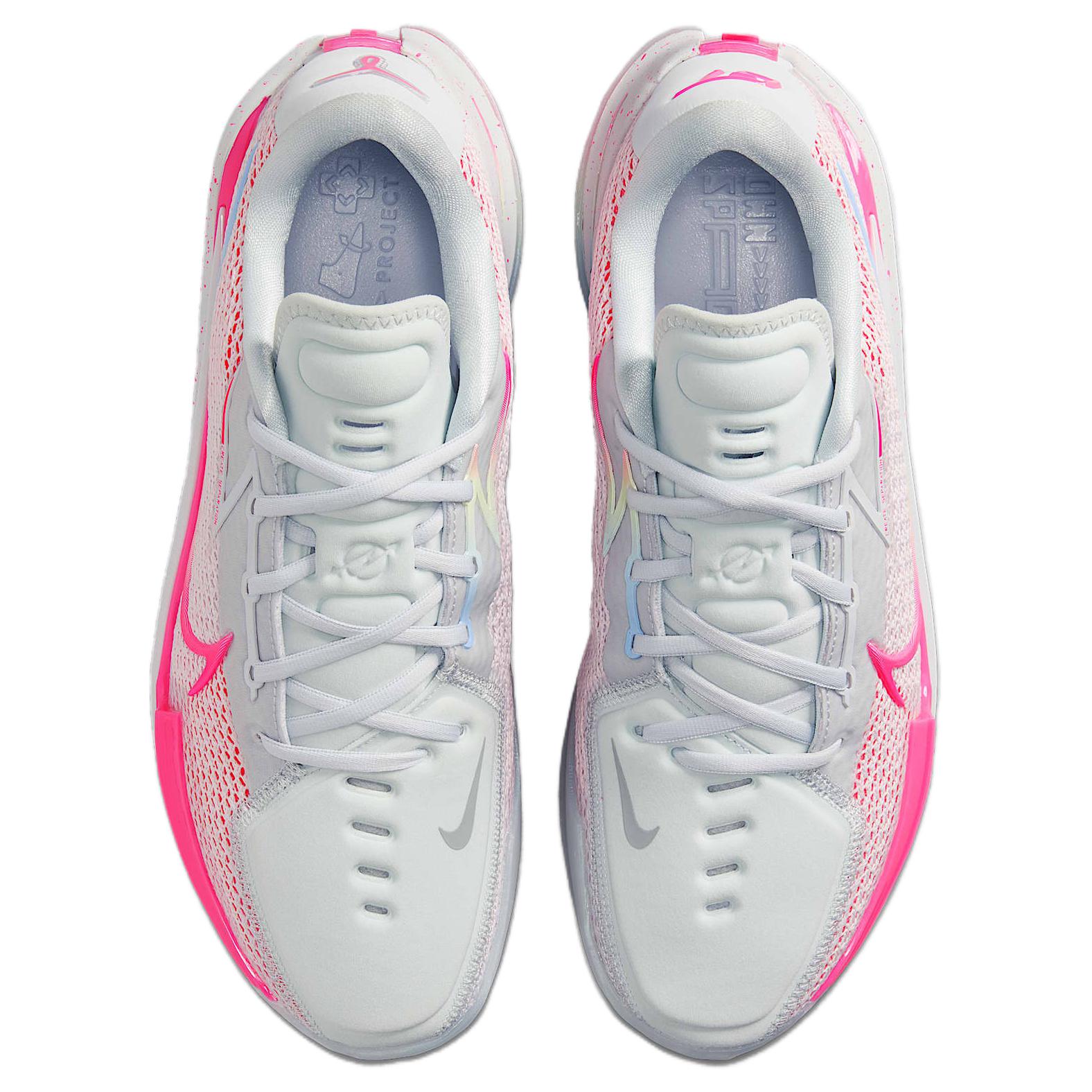 Nike Air Zoom G.T. Cut 1 Slip Resistant Abrasion Resistant Low top Basketball Shoes Unisex White Pink