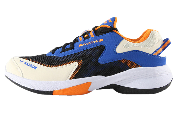 VICTOR Shock Absorption Slip Resistant, Abrasion Resistant, Breathable Low top Badminton Shoes Unisex Blue Gold