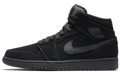 Jordan 1 Mid Black Black White