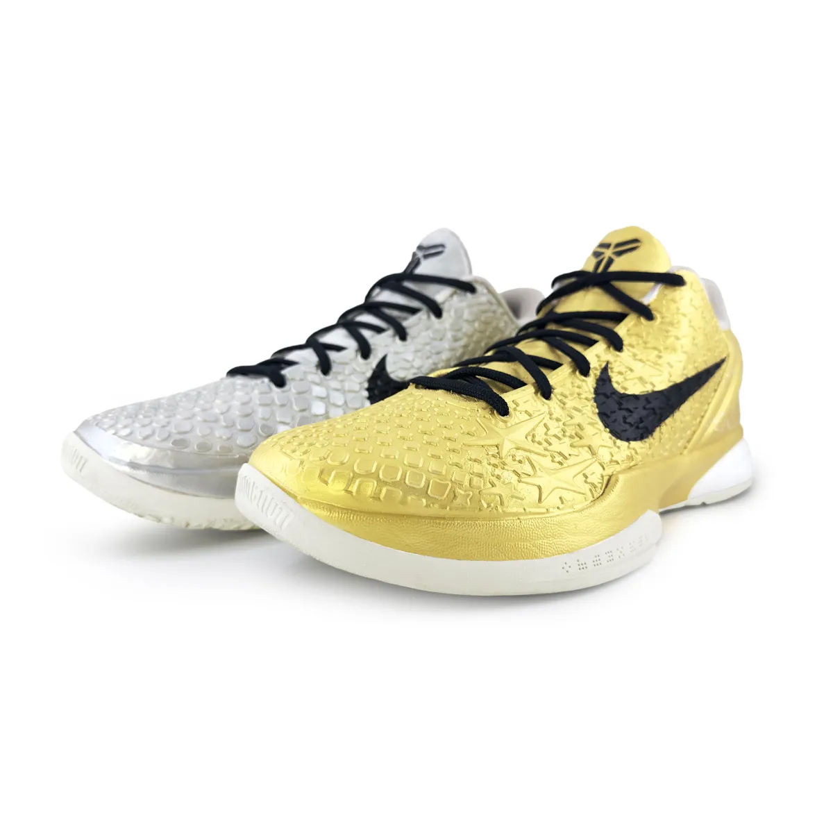Nike Zoom Kobe 6 'All Star 2.0' Mismatched Cushioning, Wear Resistant Low top Basketball Shoes Men's Gold/Silver
