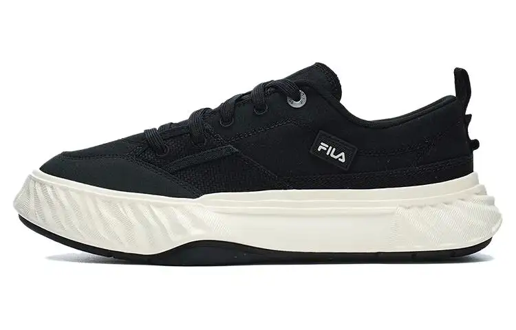 FILA Canvas Low NonSlip Durable Shoes 'Black White'
