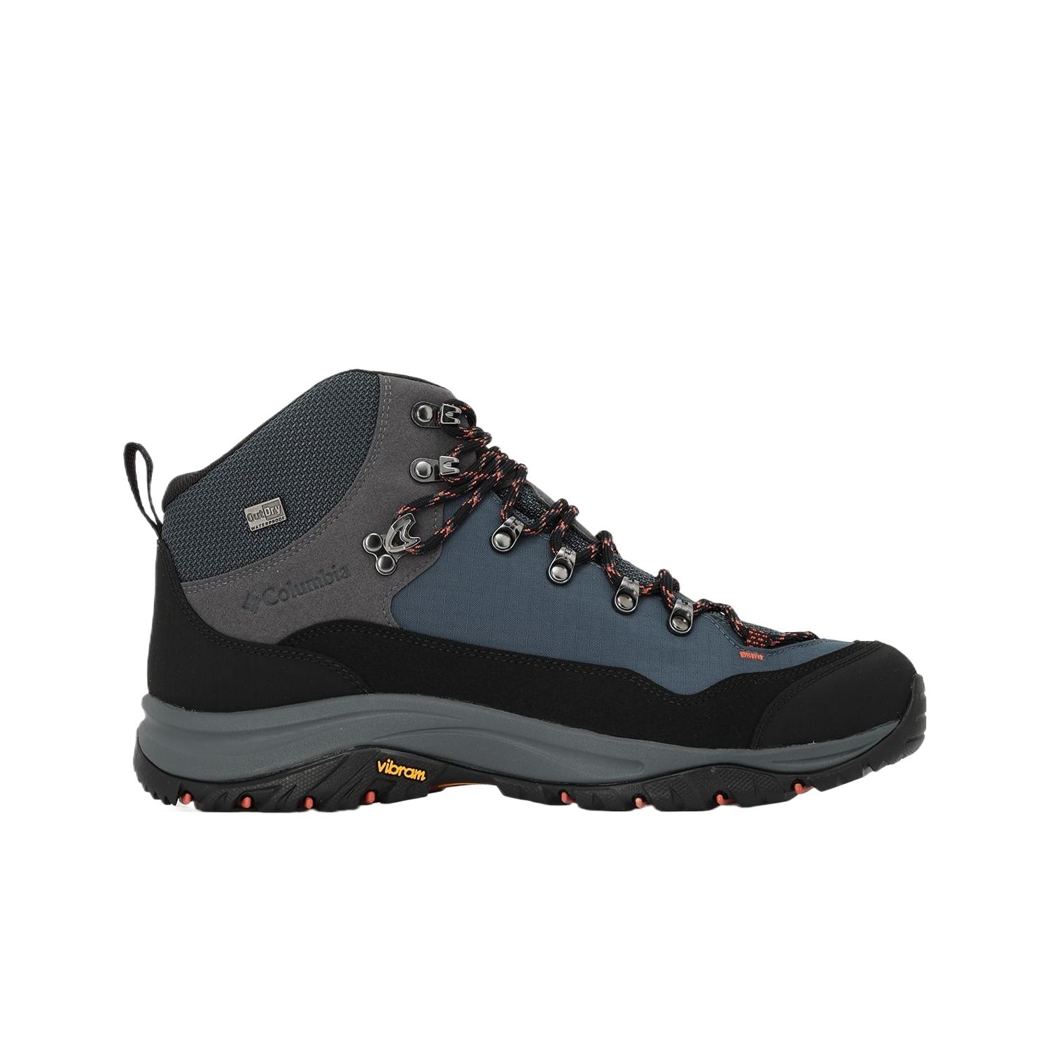 Columbia Steens Abrasion Resistant, Waterproof, And Non Slip Grip Mid top Hiking Mountaineering Shoes Men’s Black Blue
