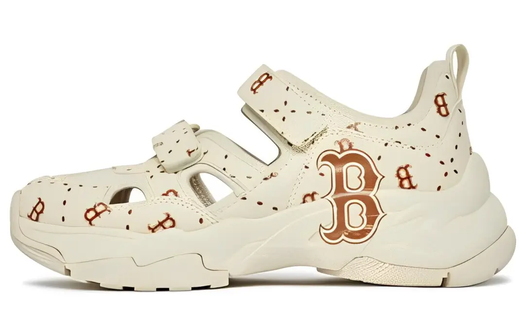 MLB Sandal Chunky Mask EVA Breathable Sports Sandals Unisex Beige Brown