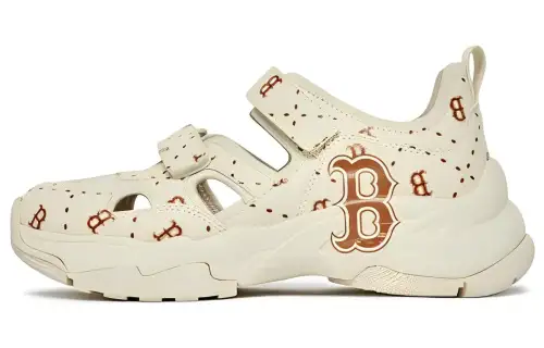 MLB Sandal Chunky Mask EVA Slip Resistant, Abrasion Resistant, Breathable Sports Sandals Unisex Beige Brown