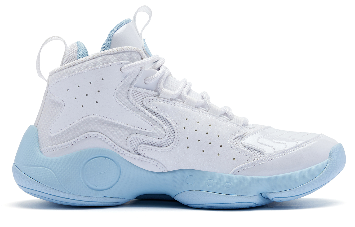 QIAODAN Cushioning Abrasion Resistant Cushioning, Wear Resistant High top Basketball Shoes Women’s White Blue