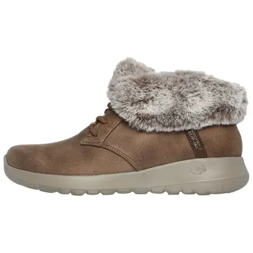Skechers Slip Ins Short Snow Boots Women's Brown