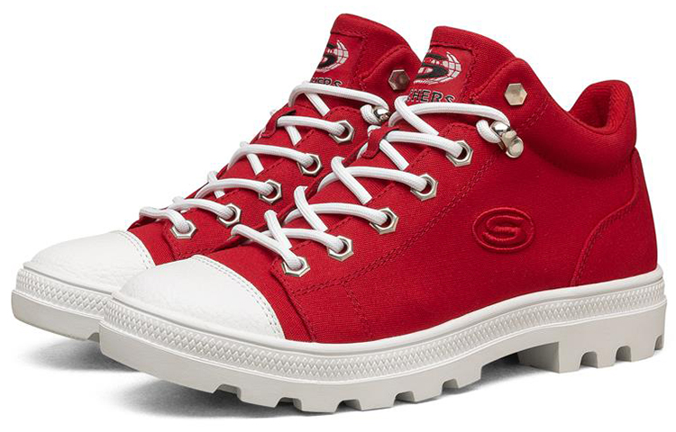Женские кеды Skechers Roadies (красно-белые) — фото 3