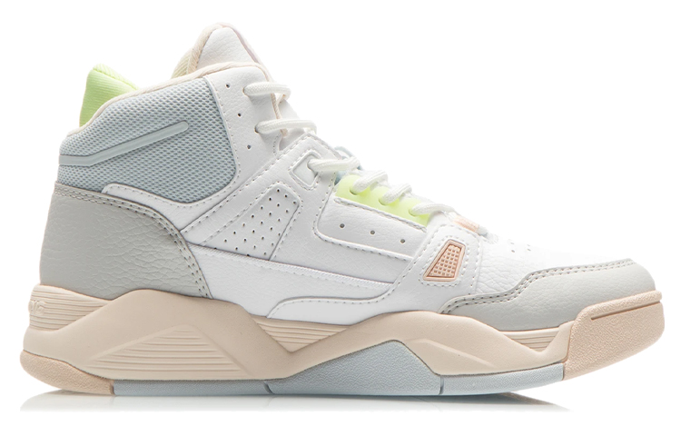 Li Ning Cushioning Slip Resistant Abrasion Resistant Breathable Lightweight Mid top Vintage Basketball Shoes Women’s