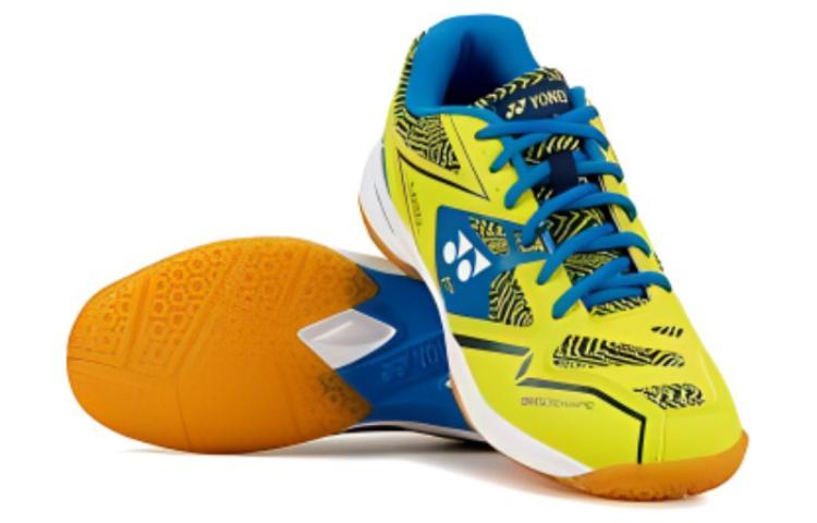 YONEX Cushioning Slip Resistant Cushioning Slip Resistant Low top Badminton Shoes Unisex Yellow Blue