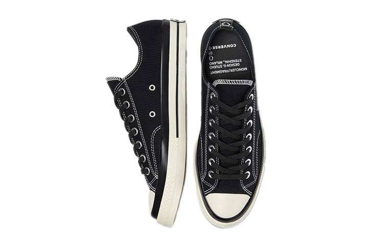 Кеды Fragment Design x Moncler x Converse Chuck Taylor All Star 70 1970s (черно-белые) — фото 4