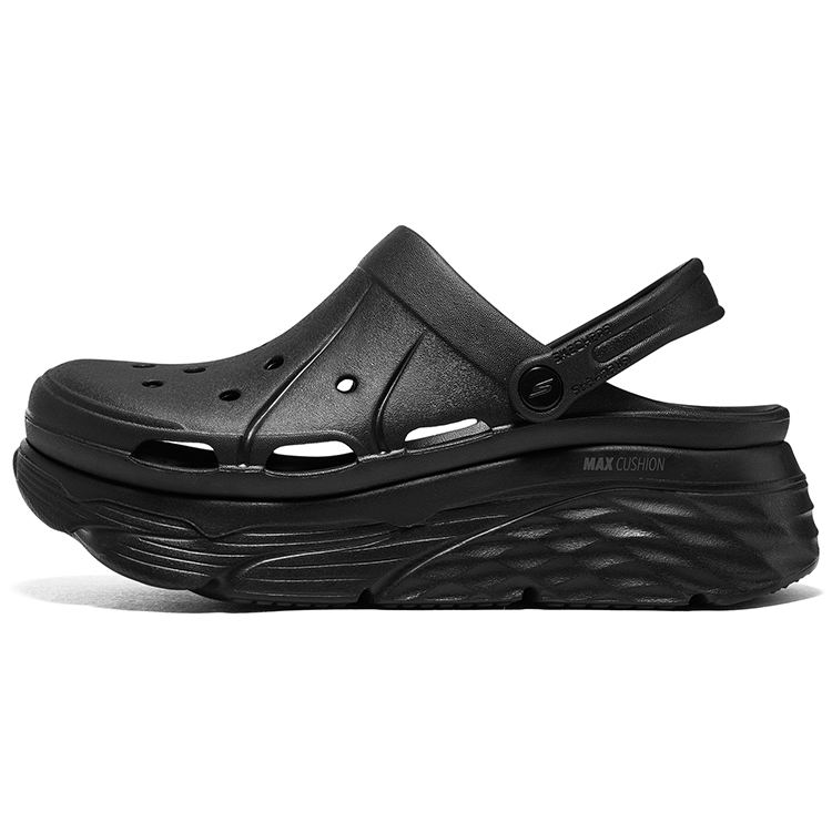 Skechers Skechers Max Cushioning Bubble Shoes Summer Outdoor Soft Elastic Versatile Monster Shoes Croc Shoes Women's Black