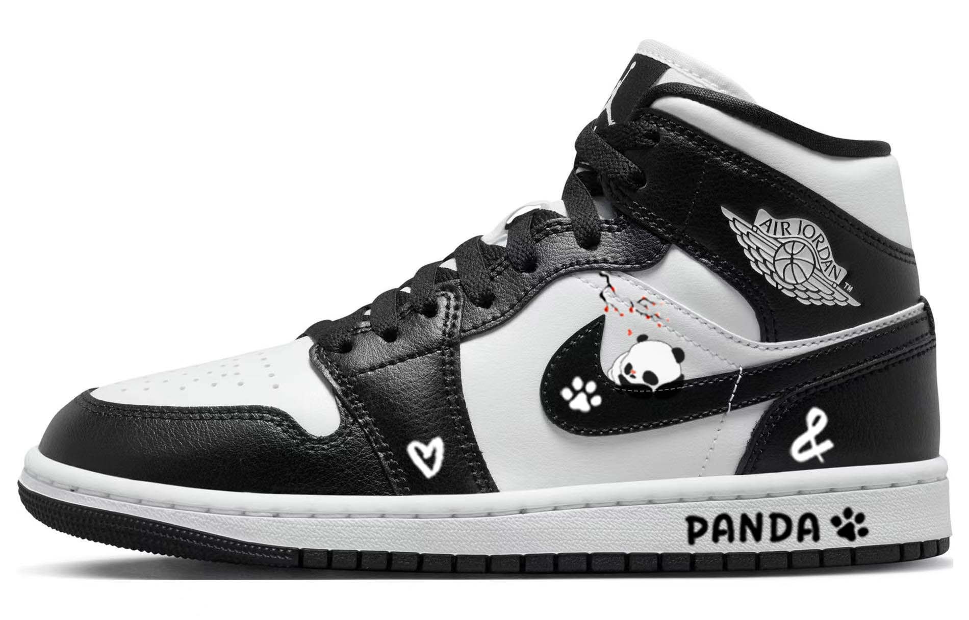 Jordan Air Jordan 1 Vintage Basketball Shoes Women's Mid Top Black/White