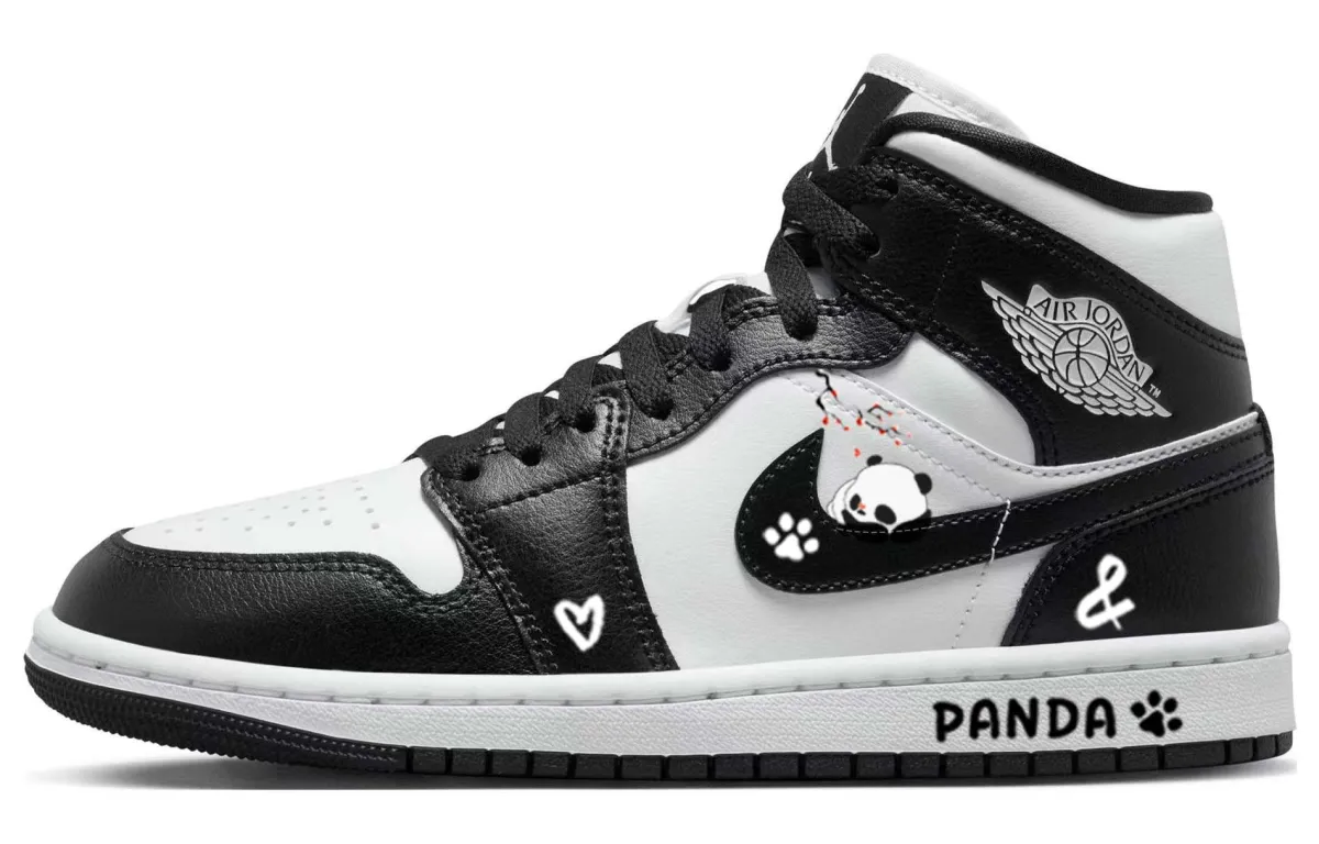 Jordan Air Jordan 1 Vintage Basketball Shoes Women's Mid-top Black/White
