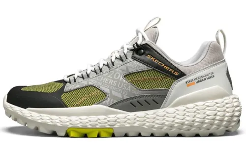 Skechers Monster Comfortable Mesh, Cow Leather Low top Running Shoes Men's Lemon