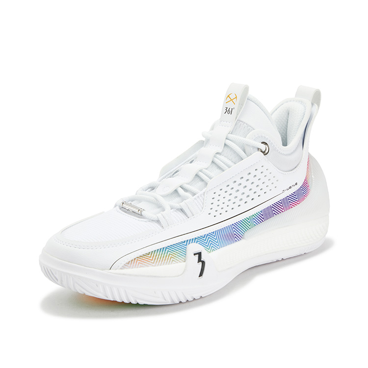 361° Zen 7 Cushioning Slip Resistant Abrasion Resistant Coverage Low top Basketball Shoes Men’s White Blue