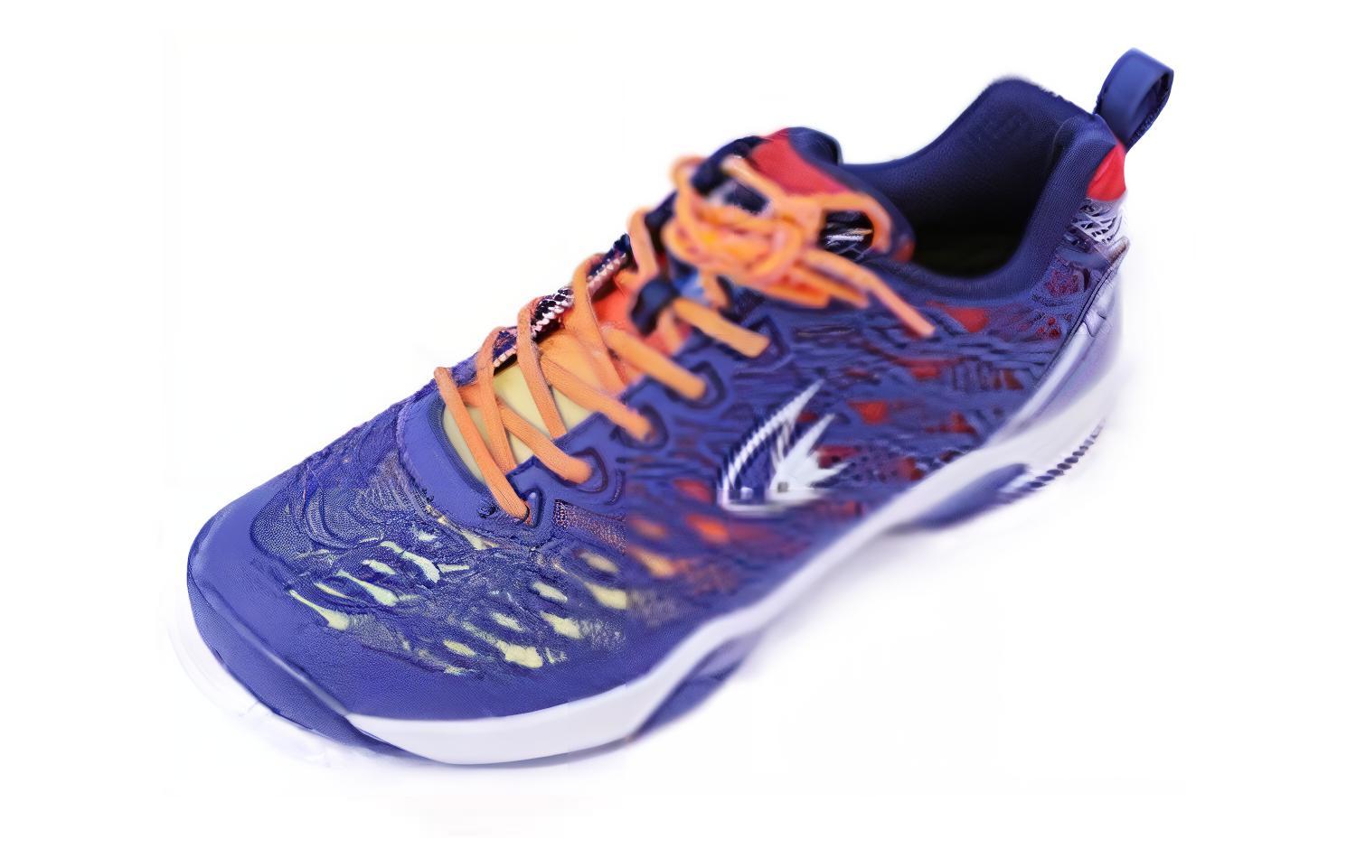 DOUBLEFISH Slip Resistant Abrasion Resistant Low top Badminton Shoes Unisex Blue