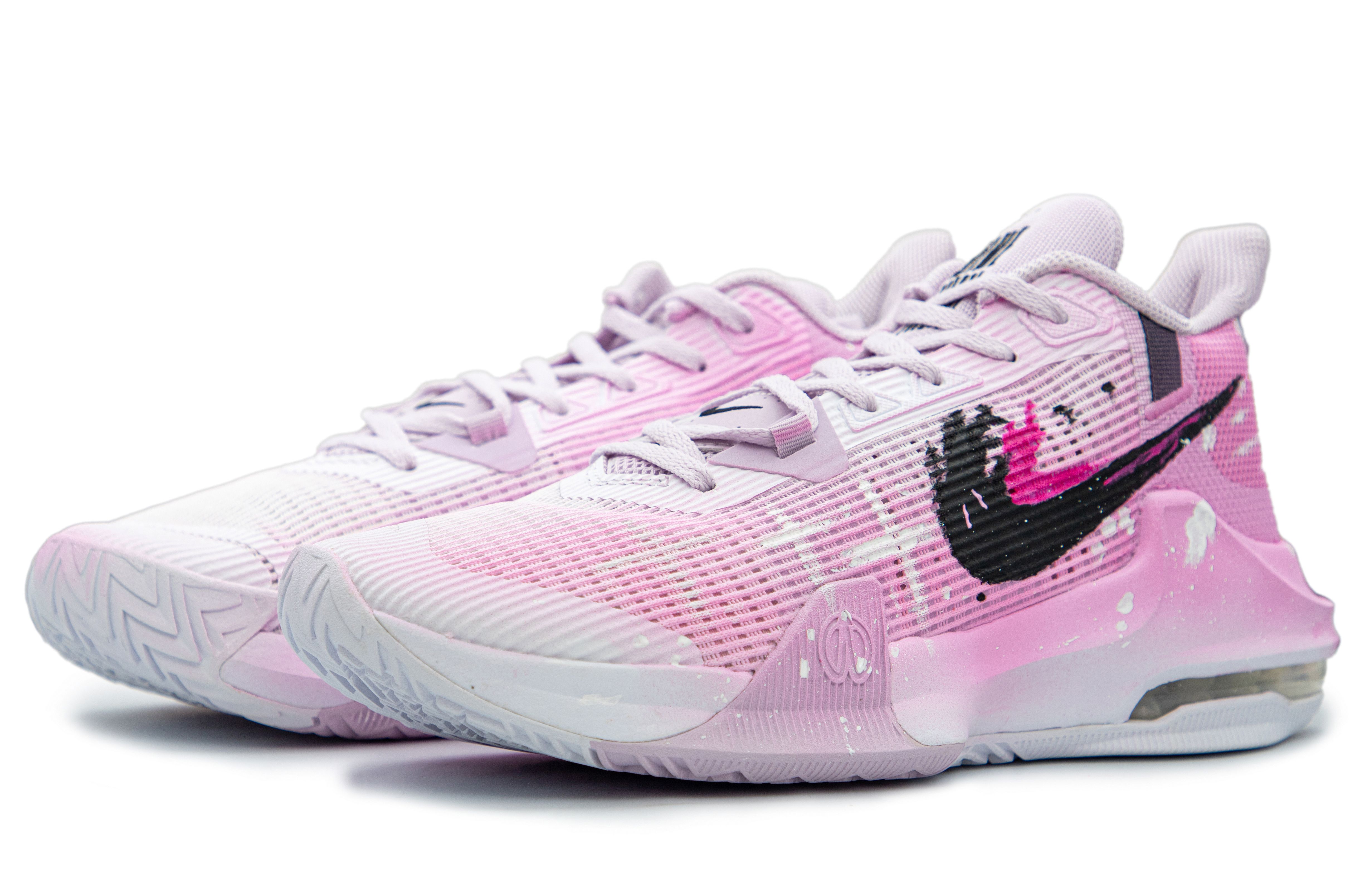 Nike Air Max Impact White Lover Cushioning Slip Resistant Abrasion Resistant Low top Basketball Shoes Unisex Black Pink