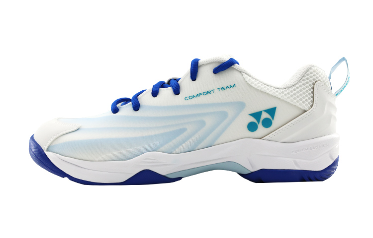 YONEX Yonex Power Cushion round-toe comfortable low-top badminton shoes for men and women, white and blue
