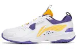 Li Ning Ace V Collection Cushioning Slip Resistant Abrasion Resistant Low top Badminton Shoes Unisex White Purple