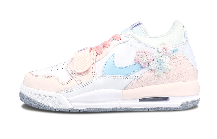 Jordan Legacy 312 Low top Vintage Basketball Shoes GS Pink White Blue