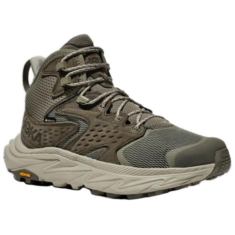 HOKA ONE ONE Slip Resistant Abrasion Resistant High top Mountaineering Shoes Men’s Green