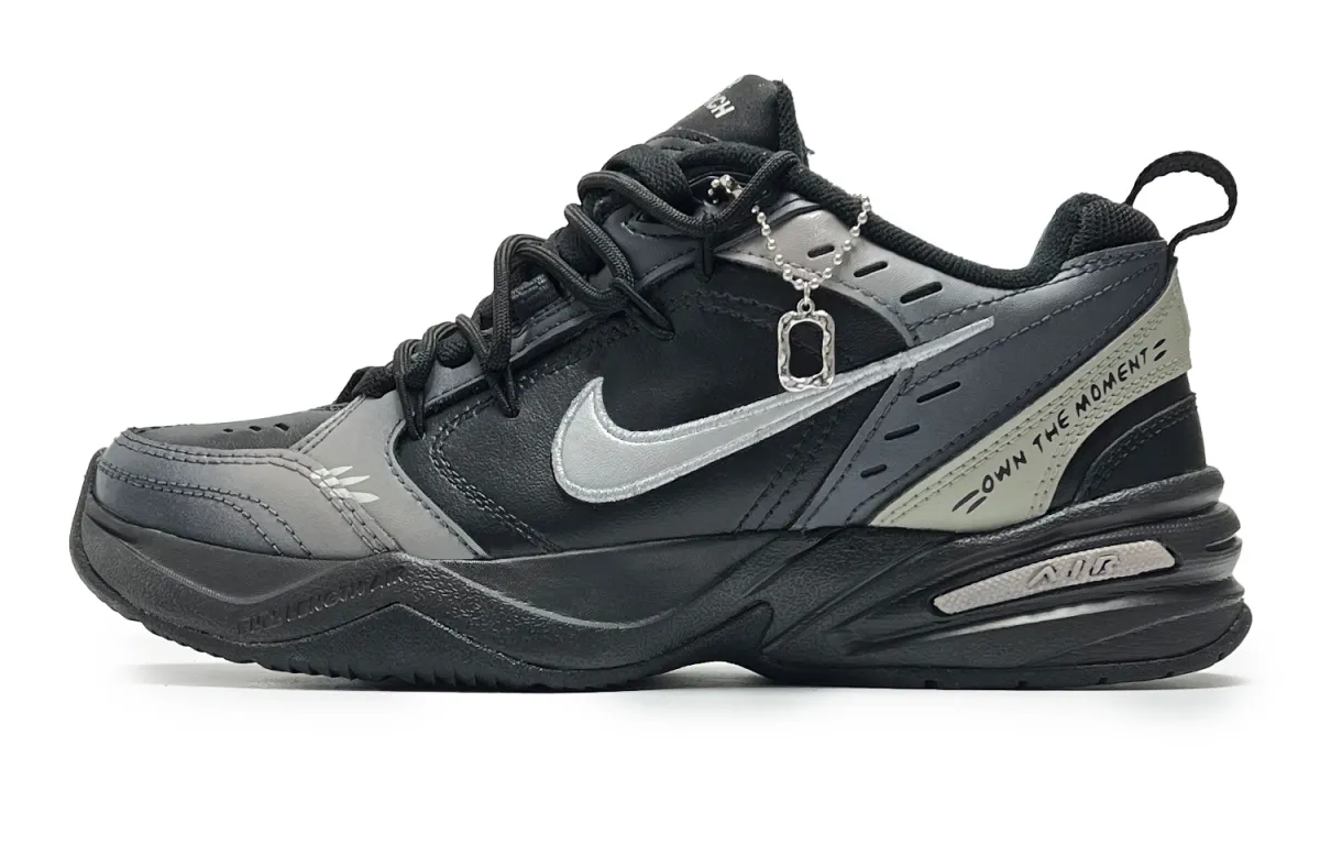 Nike Air Monarch 4 Slip Resistant And Abrasion Resistant Coverage Low top Chunky Sneakers Unisex Dark Gray