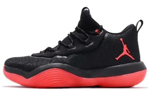 Jordan Super.Fly 1 Air practical flat anti-slip mid-top basketball shoes men's black infrared