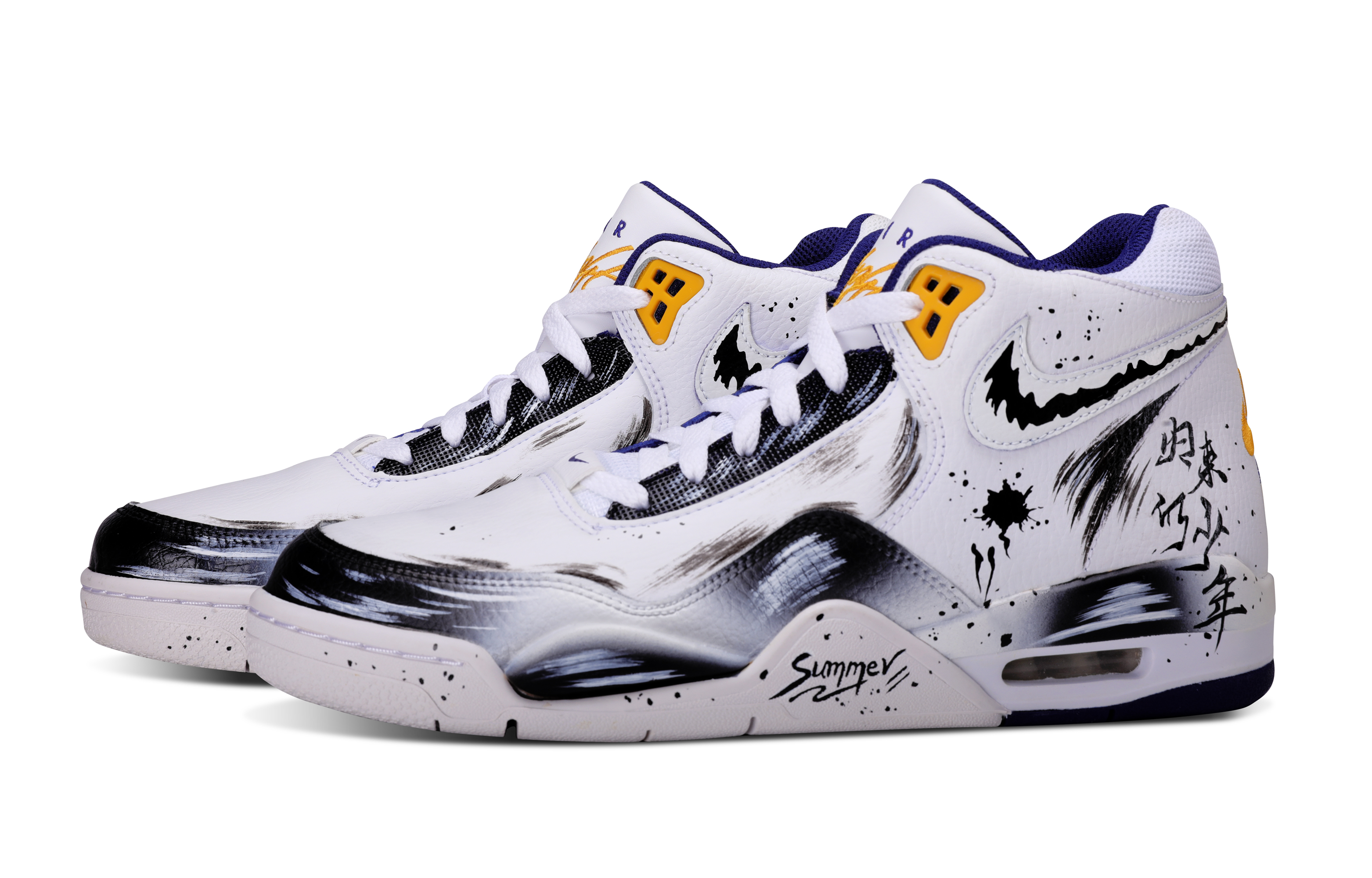 Nike Flight Legacy Abrasion Resistant Height Increasing Mid top Vintage Basketball Shoes Men’s Black