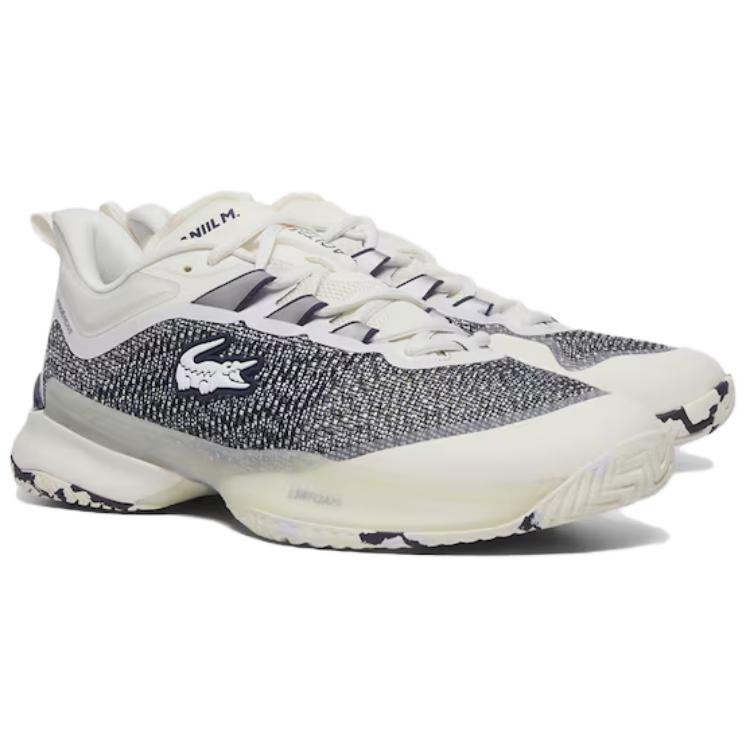 LACOSTE Abrasion Resistant Breathable Coverage Abrasion Resistant Breathable Coverage Low top Tennis Shoes Men’s Ecru