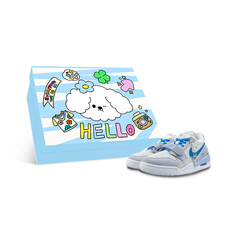 Jordan Legacy 312 Abrasion Resistant Low top Vintage Basketball Shoes Men’s White Blue