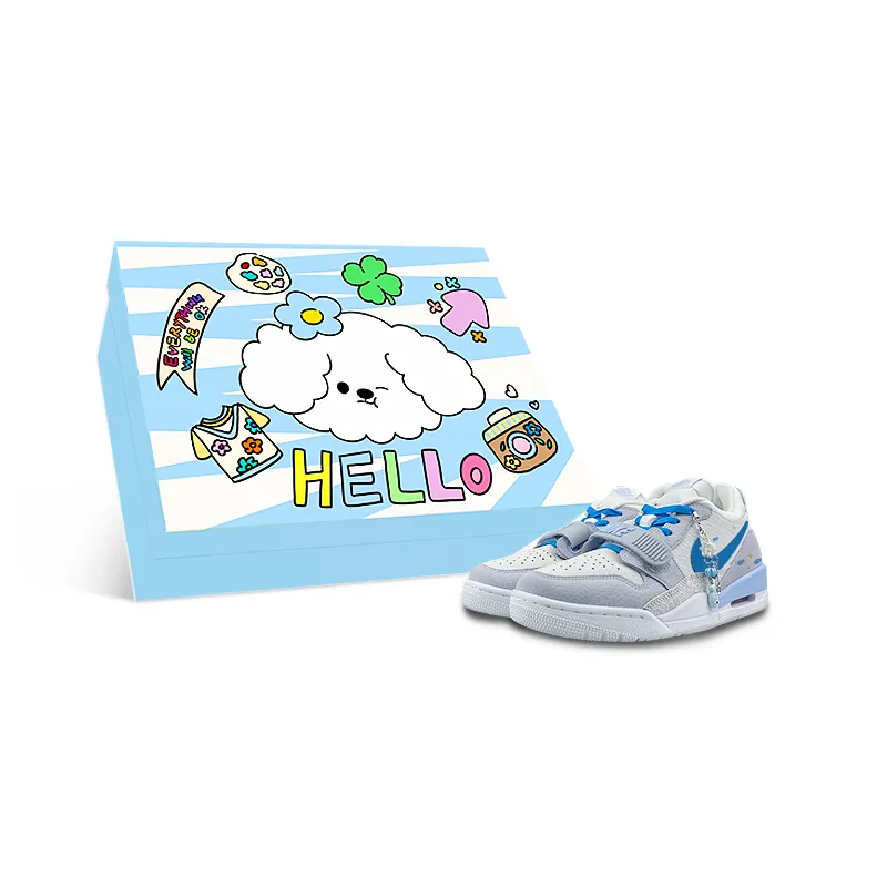 Jordan Legacy 312 Abrasion Resistant Low top Vintage Basketball Shoes Men's White Blue