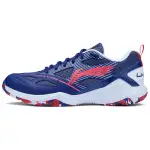 Li Ning Comfortable And Trendy Slip Resistant, Abrasion Resistant, Breathable Low top Badminton Shoes Unisex Blue Red