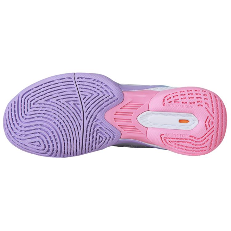 VICTOR Mesh, Synthetic Leather Slip Resistant Abrasion Resistant Low top Badminton Shoes Unisex Purple Pink