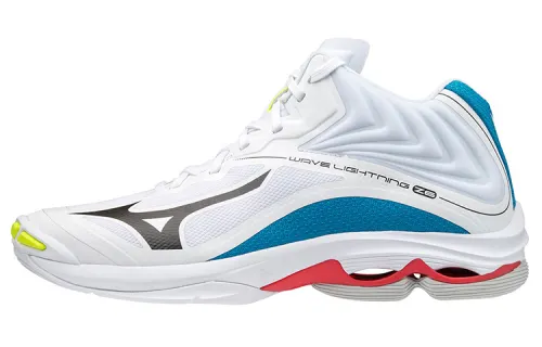 Mizuno Wave Lightning Z6 Volleyball Shoes Men's Mid Top White/Blue/Black