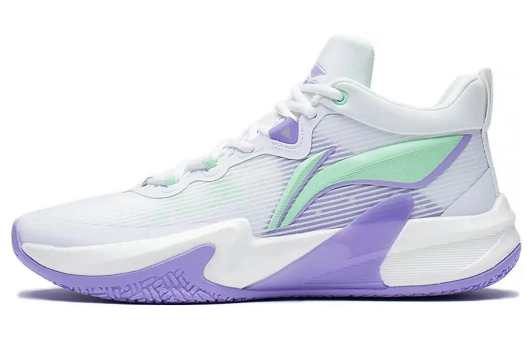 Li Ning Light Speed 1.0 Basketball Shoes Men's Low Top Gray/Purple/Green