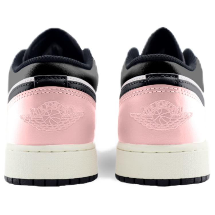 Jordan Air Jordan 1 Strawberry Oreo Abrasion Resistant Low top Vintage Basketball Shoes Unisex Black Pink