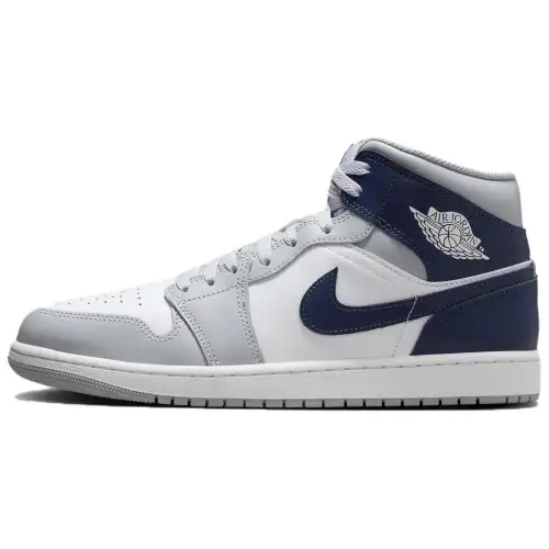 Jordan 1 Mid Wolf Grey Midnight Navy