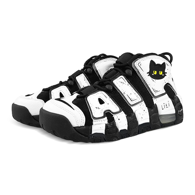 Nike Air More Uptempo Mid top Vintage Basketball Shoes Women’s Black White
