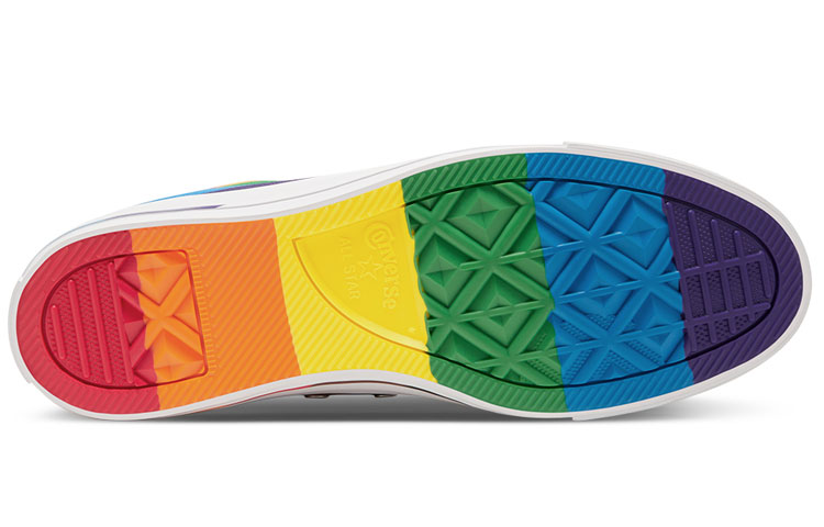 Кеды Converse Chuck Taylor All Star (белый / фиолетовый / синий / зеленый) — Белый / фиолетовый / синий / зелёный — фото 5