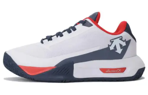 DESCENTE Abrasion Resistant Breathable Low top Basketball Shoes Unisex White Blue