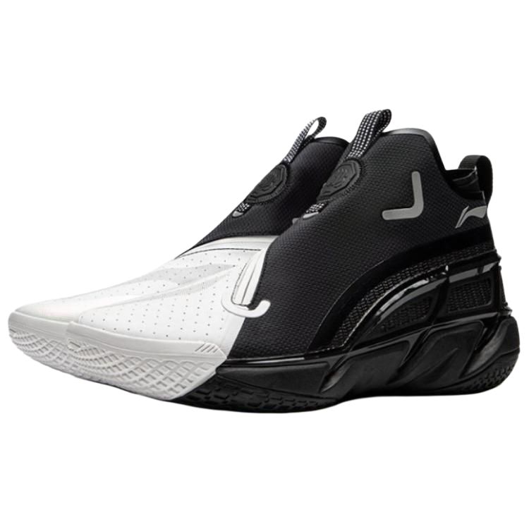 Li Ning BadFive 4 Cushioning Slip Resistant Abrasion Resistant Mid top Basketball Shoes Men’s Black White
