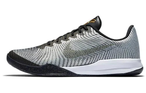 Nike Kobe Mentality 2 Mesh Synthetic Leather Kobe Comfortable Shock Absorbing Anti-Slip Wear Resistant Support Light Rebound Low Top Retro Basketball Shoes Men's Silver Black