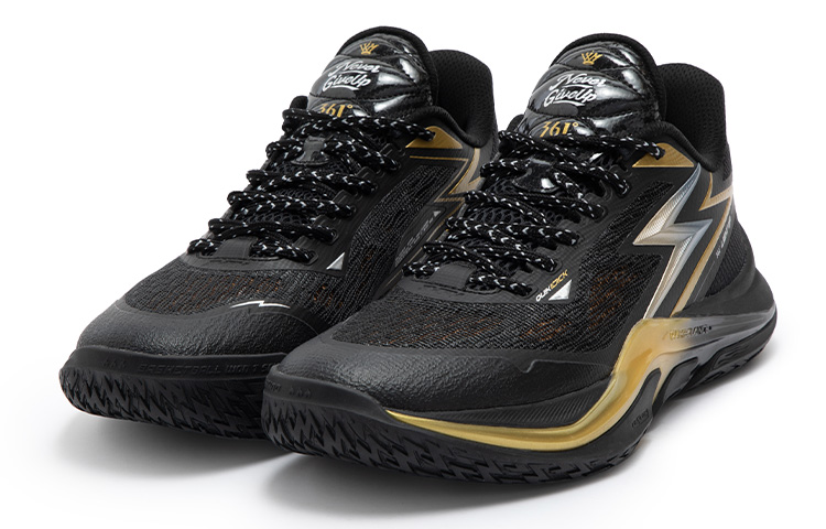 361° LIGHT UP Game Ready Low top Basketball Shoes Men’s Black Gold