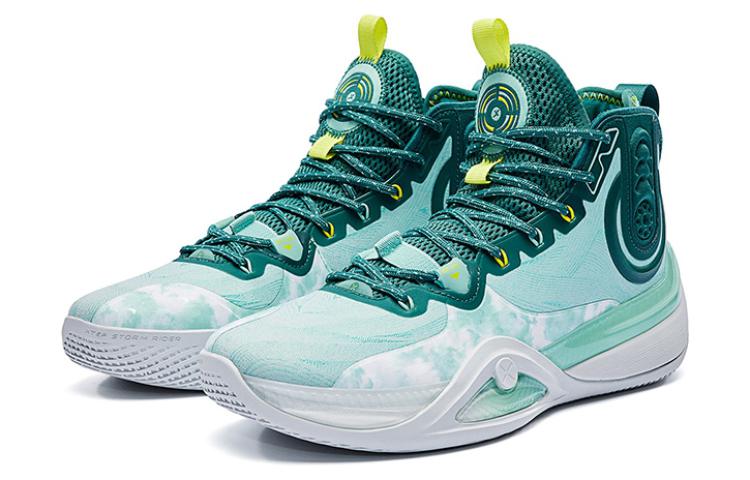 XTEP Royal Wind Generation Cushioning Abrasion Resistant Breathable High Top Basketball Shoes Men’s Green