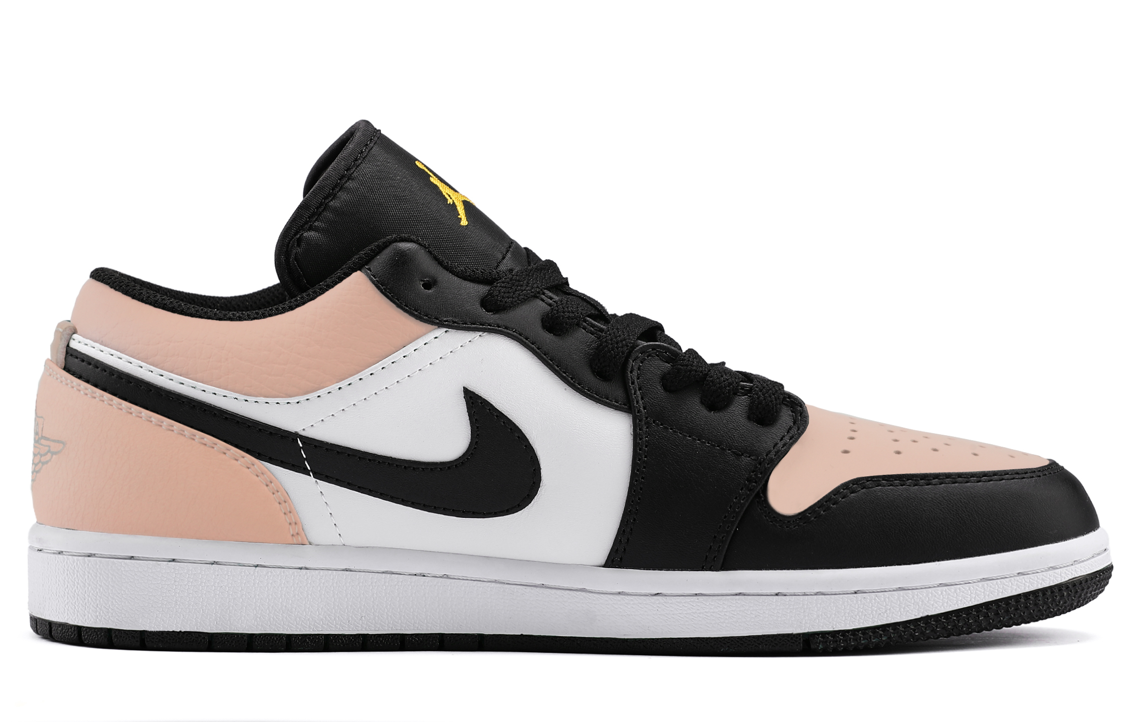 Jordan Air Jordan 1 Abrasion Resistant Low top Vintage Basketball Shoes Unisex Black Pink