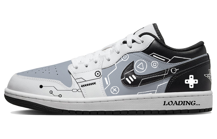 Jordan Air Jordan 1 Slip Resistant Abrasion Resistant Low top Vintage Basketball Shoes Men’s White Black