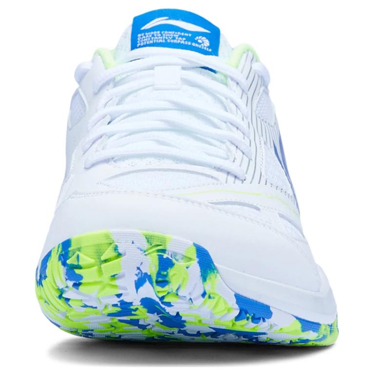 Li Ning Gale Lite Slip Resistant, Abrasion Resistant, Breathable Low top Badminton Shoes Unisex White Blue