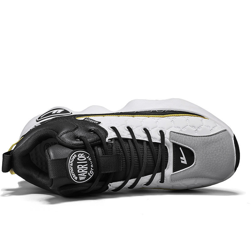 WARRIOR Basketball Shoes Men’s Low Top White Black/Beige Black/Black