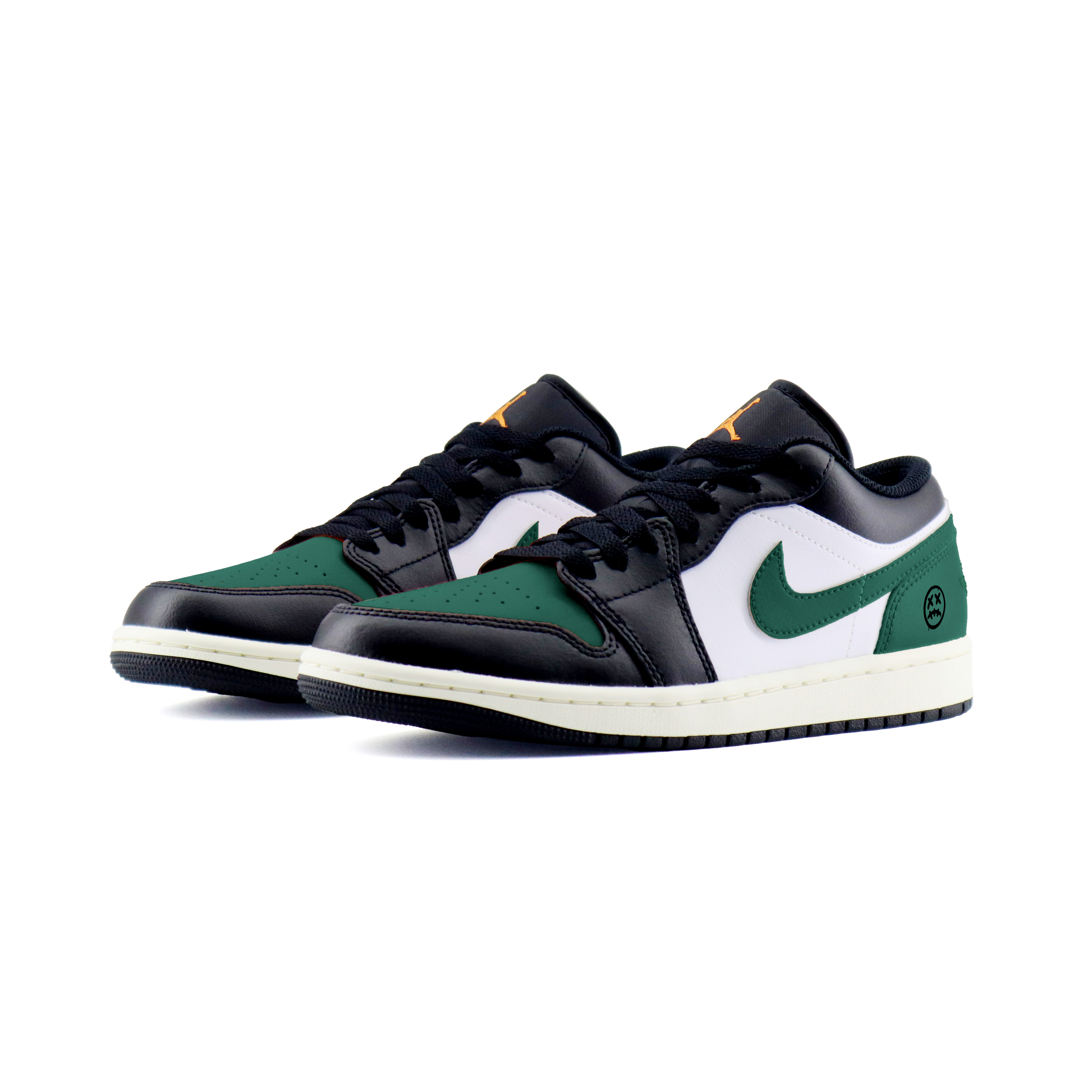 Jordan Air Jordan 1 Fashion Trend Abrasion Resistant Low top Vintage Basketball Shoes Unisex Black Green